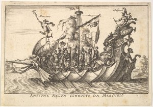 2. tábla: Az Argonaut Amphion Mercury Anfione Argon vezetésével. condotto da Mercurio, egy..., 1664. alkotó: Unbekannt