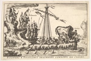 8. tábla: Polyphemus és Palemonius Ceres Polifemo e Palemonio Argonauti condotti d ... vezetésével, 1664. alkotó: Unbekannt