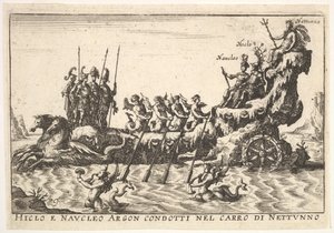 9. tábla: Hicleus és Naucleus argonauták a Neptunusz úszójában Hicleo e Naucleo Argo..., 1664. alkotó: Unbekannt