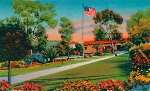 Plaza, ahol 1846-ban kitűzték az első amerikai zászlót Kaliforniában. San Diego, California, c194 alkotó: Unbekannt