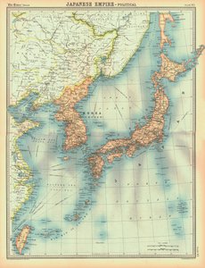 A Japán Birodalom politikai térképe, XX. század eleje alkotó: Unbekannt