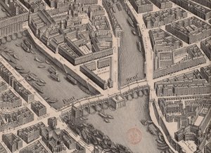 Pont Neuf. Párizs térképe, mondta Turgot, 1739. alkotó: Unbekannt