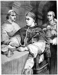 X. Leó pápa, Giulio de Medici, a leendő VII. Kelemen pápa és de Rossi bíboros, 1882 alkotó: Unbekannt