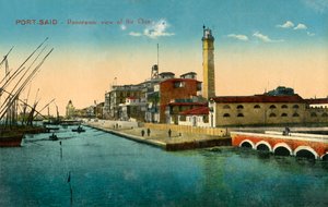 Port-Said – Panorámás kilátás a rakpartra, c1918-c1939. alkotó: Unbekannt