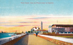 Port Said. Kilátás a világítótoronyra a kaszinóval, c1900 alkotó: Unbekannt