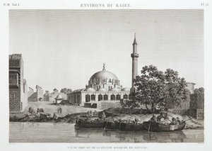 Boulaq kikötője és nagymecsetje, Kairó, Egyiptom, 1798 körül alkotó: Unbekannt