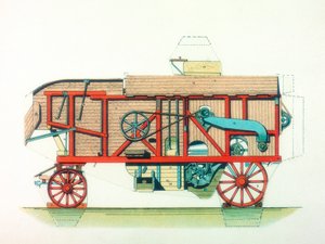 Hordozható cséplőgép, c1910 alkotó: Unbekannt