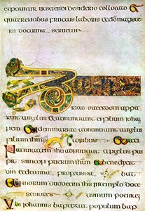 Részlet a Szent János evangéliumhoz fűzött érvből, i.sz. 800, XX. század alkotó: Unbekannt