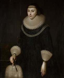 Egy legyezős hölgy portréja, 1600-1650. alkotó: Unbekannt