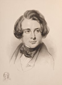 Charles Dickens portréja. Vázlat Dickens nővéréről, Fannyról, balra lent, 1842. alkotó: Unbekannt