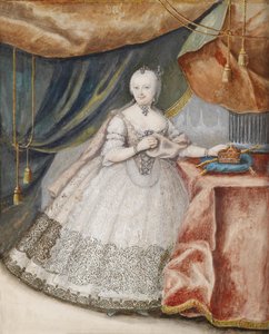 Mária Terézia osztrák császárné portréja 1717-1780 csipkehosszú ruhában, c. 1740 alkotó: Unbekannt