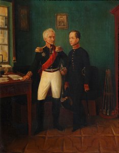 Fjodor Grigorjevics Friedrich August Goldgeuer tábornok portréja 1771-1848 fiával, Mihaillal, c. alkotó: Unbekannt