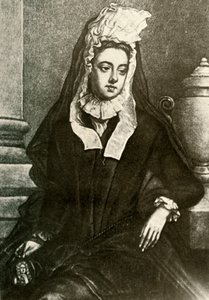 Lady Fenwick portréja, özvegyek gyászolásával, 1695, 1937. alkotó: Unbekannt