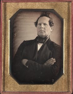 A fényképezőgéptől elhajló férfi portréja, 1840-es évek vége. alkotó: Unbekannt