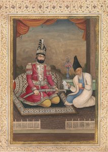 Muhammad Shah Qajar és vezírje, Haj Mirza Aghasi portréja, 19. század második negyede. alkotó: Unbekannt