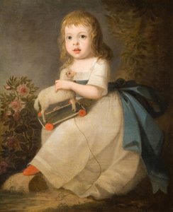 Gyermek portréja játékbirkával, 1850. alkotó: Unbekannt