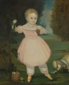 Szőlőt szedő kislány portréja, 1840-50.