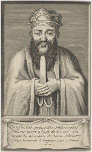 Konfucius kínai gondolkodó és társadalomfilozófus portréja, 1745 és 1755 között. alkotó: Unbekannt