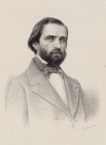 Giuseppe Verdi zeneszerző portréja 1813-1901, c. 1850. alkotó: Unbekannt