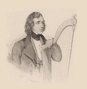 Elias Parish Alvars hárfaművész és zeneszerző portréja 1808-1849, 1830. alkotó: Unbekannt
