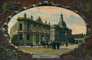 Posta és városháza, Ipswich, Suffolk, c1905 alkotó: Unbekannt