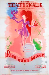 A Csak egy csók plakátja a Théâtre Pigalle-ban, Párizs, XX. század
