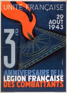 Plakát a Legion Francaise des Combattants alapításának 3. évfordulójára, 1943