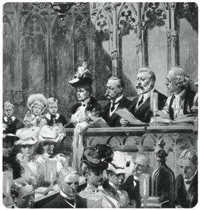 Albert herceg az apátság hálaadó istentiszteletén a szülei biztonságos visszatéréséért Indiából, 1906 1937 alkotó: Unbekannt