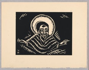 Nyomtatás, Christos az utolsó ítéleten, Krisztus, IX. Tábla, Etiópia vagy Christos, Madonna és szentek, ahogy a régi etióp kódexportfólió illusztrációiban láttam alkotó: Unbekannt