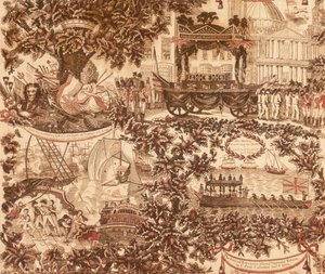 Nyomtatott vászontábla, amely Lord Nelson vikomt temetési menetét ábrázolja, 1806 alkotó: Unbekannt