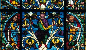 Próféta, ólomüveg, Chartres-i katedrális, Franciaország, 1145-1155 alkotó: Unbekannt