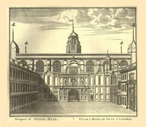 A London Guildhall kilátása, 1886. alkotó: Unbekannt