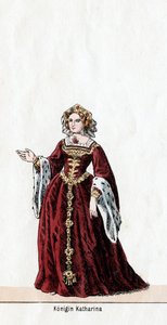 Katharine királynő, Shakespeare drámájának jelmezterve, VIII. Henrik, XIX. alkotó: Unbekannt