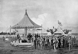 Viktória királynő leadta az első lövést Wimbledonban, 1860. július, 1920 alkotó: Unbekannt