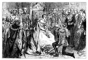 Viktória királynő, aki az India Csillaga rendjének első invesztícióját tartja, c1861 alkotó: Unbekannt