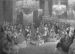 Viktória királynő grúz jelmezbálja a Buckingham-palotában, 1845. január 6-án, 1901. alkotó: Unbekannt