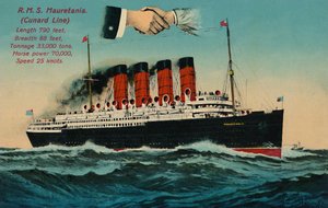 R.M.S. Mauretania. Cunard Line, 1930-as évek. alkotó: Unbekannt