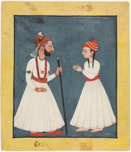 Raja Shamsher Sen mit einem Jugendlichen, 1760-70 von Unbekannt