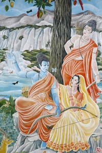 Rama, Sita és Laxman. Pashupatinah, Katmandu, Nepál alkotó: Unbekannt