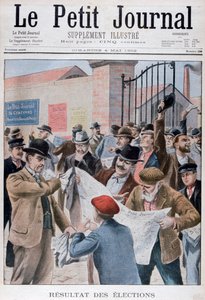 Választási eredmények olvasása az újságban, Párizs, 1902 alkotó: Unbekannt