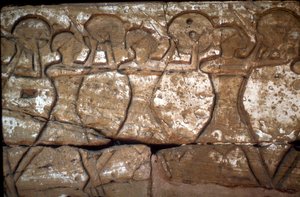 Katonák domborműve, III. Ramszesz temploma, Medinet Habu, Luxor, Egyiptom, Kr.e. 12. század alkotó: Unbekannt