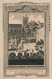 A London Archers nagyszabású lövöldözős mérkőzésének ábrázolása 1583-ban, 1775-ben. alkotó: Unbekannt