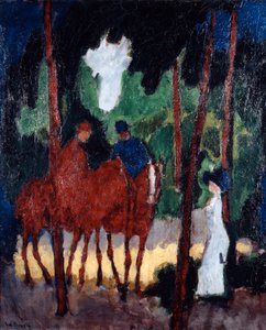 Lovasok a Boulogne-i erdőben, 1904 alkotó: Unbekannt