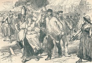 Zavargók és kőolajosok, akik középületeket gyújtottak fel Párizsban a párizsi kommün idején, 1871 1906 alkotó: Unbekannt