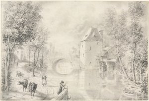 Út az Öreg híd mellett, 1800-as évek. alkotó: Unbekannt