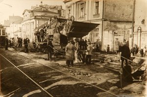 Útépítés a Tverszkaja utcában, Moszkva, Szovjetunió, 1920-as évek alkotó: Unbekannt