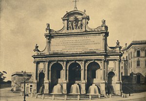 Roma - V. Pál akvaduktjának szökőkútja, a Fontana tervei alapján 1612-ben, 1910-ben alkotó: Unbekannt
