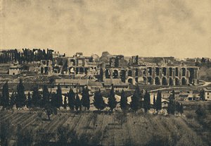 Roma – Septimius Severus palotája alépítményeinek hatalmas maradványai, 1910. alkotó: Unbekannt