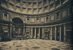 Róma – a Pantheon belseje, jelenleg a S. Maria ad Martyres temploma, 1910 alkotó: Unbekannt