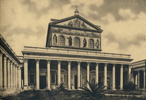 Roma - A Szent Pál-bazilika főhomlokzata falak nélkül, 1910. alkotó: Unbekannt